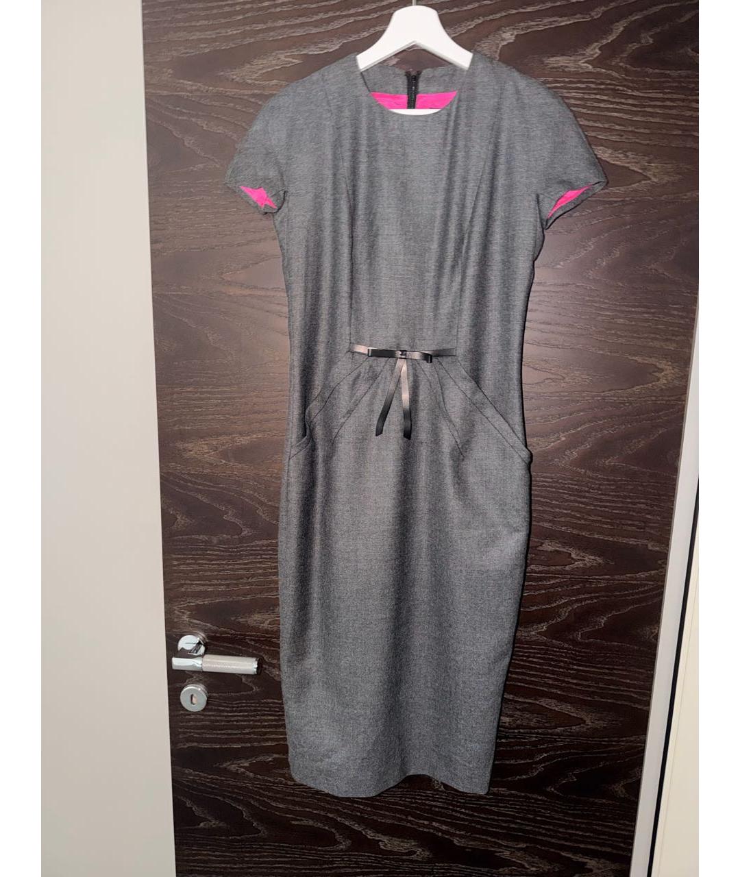 DSQUARED2 Серое шерстяное повседневное платье, фото 6