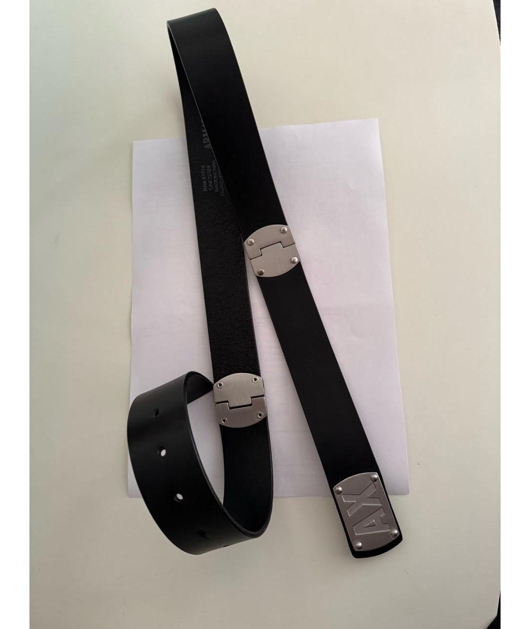 ARMANI EXCHANGE Черный кожаный ремень, фото 2