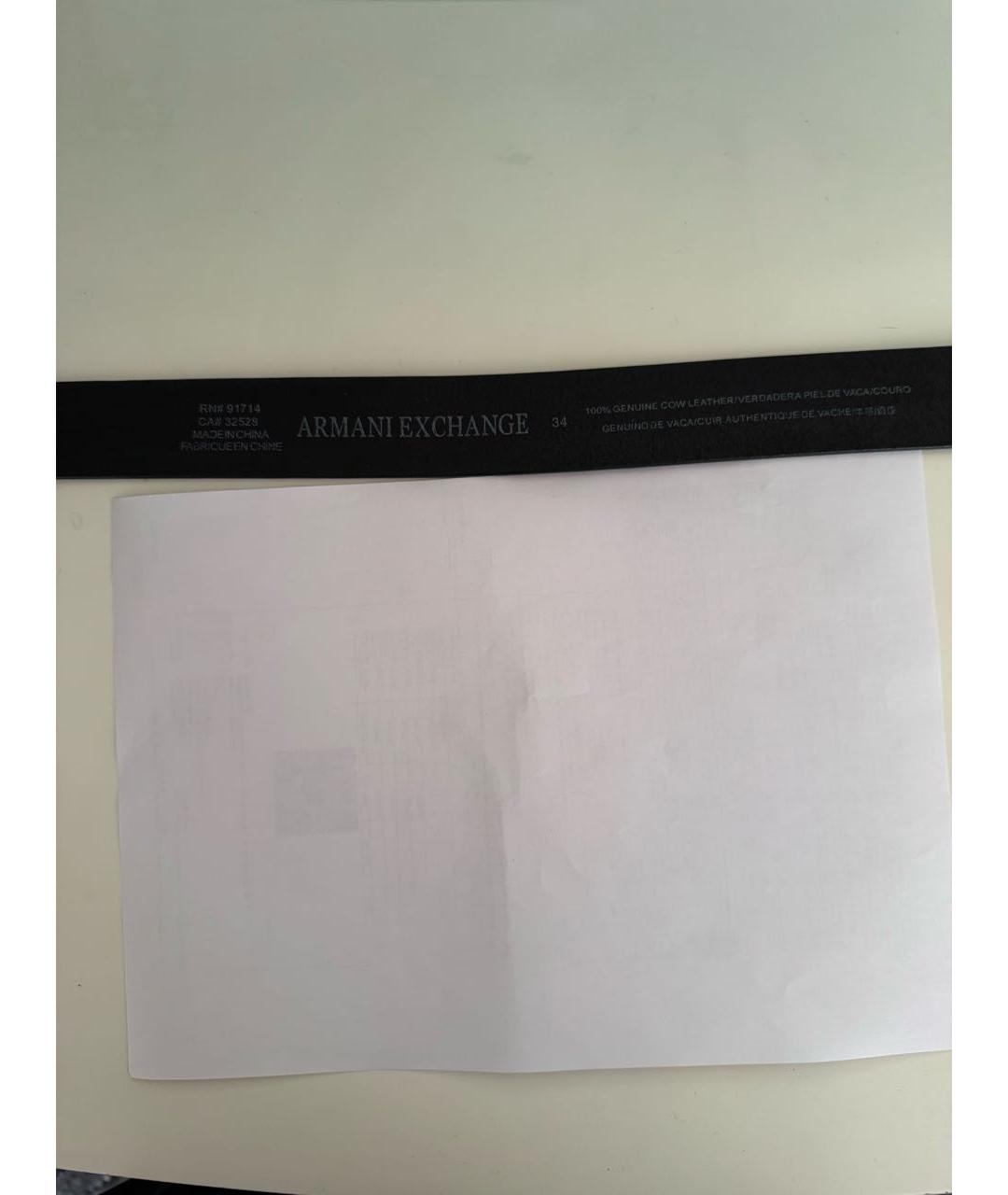 ARMANI EXCHANGE Черный кожаный ремень, фото 3