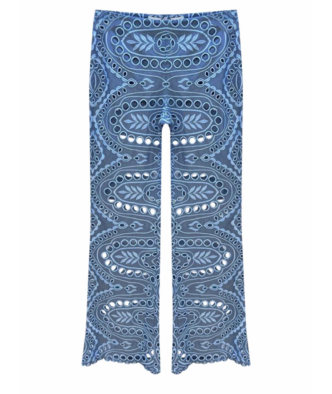 CHARO RUIZ Синие хлопковые брюки широкие, фото 1