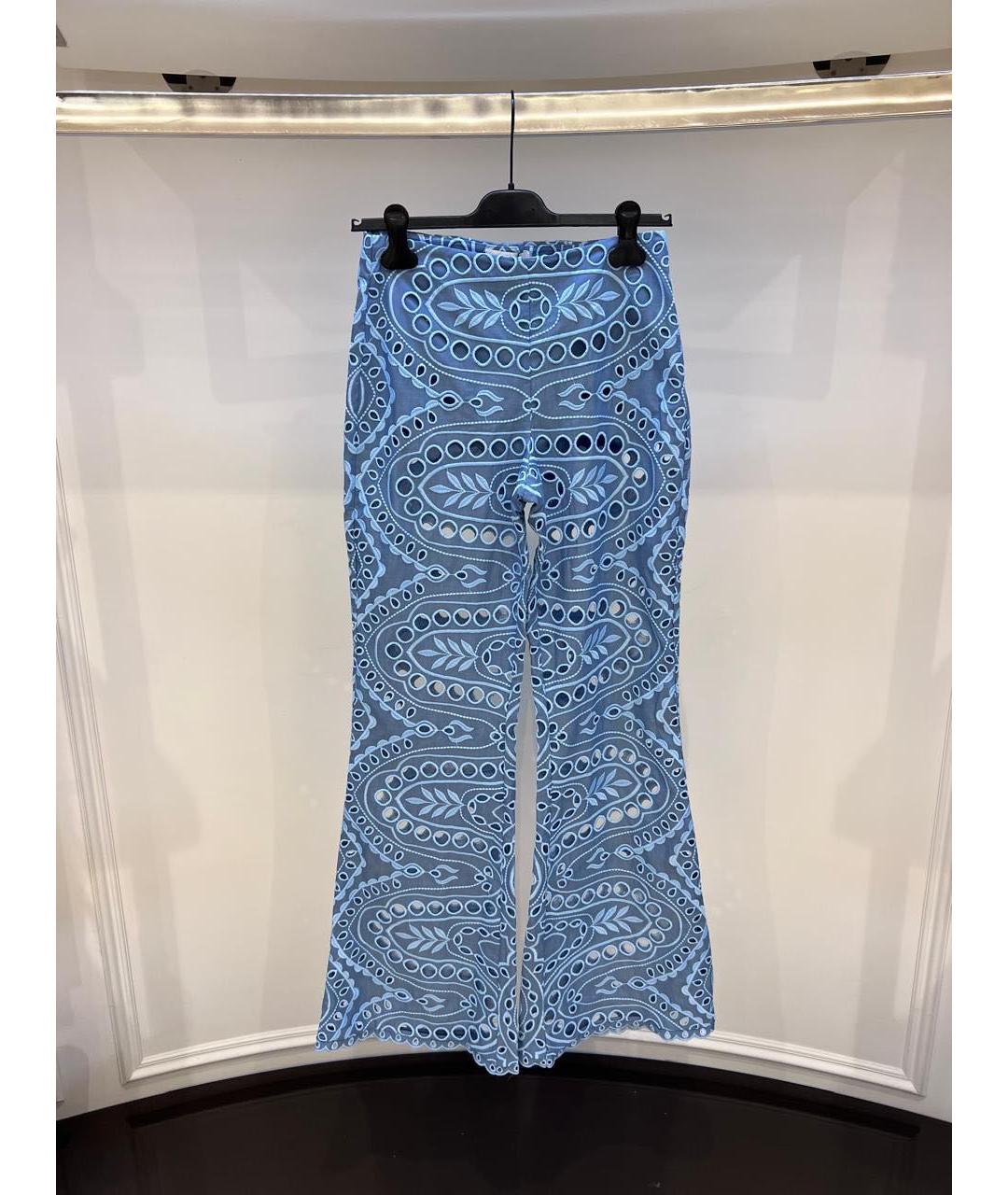 CHARO RUIZ Синие хлопковые брюки широкие, фото 3