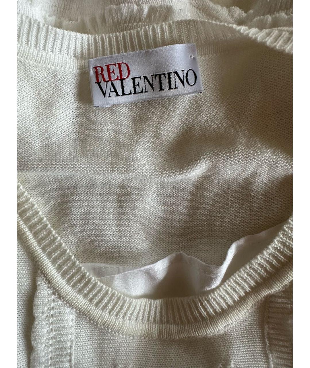 RED VALENTINO Белое хлопковое повседневное платье, фото 3