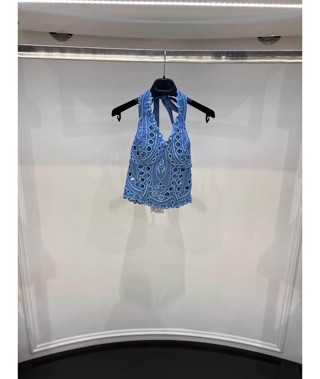 CHARO RUIZ Голубая хлопковая майка, фото 2