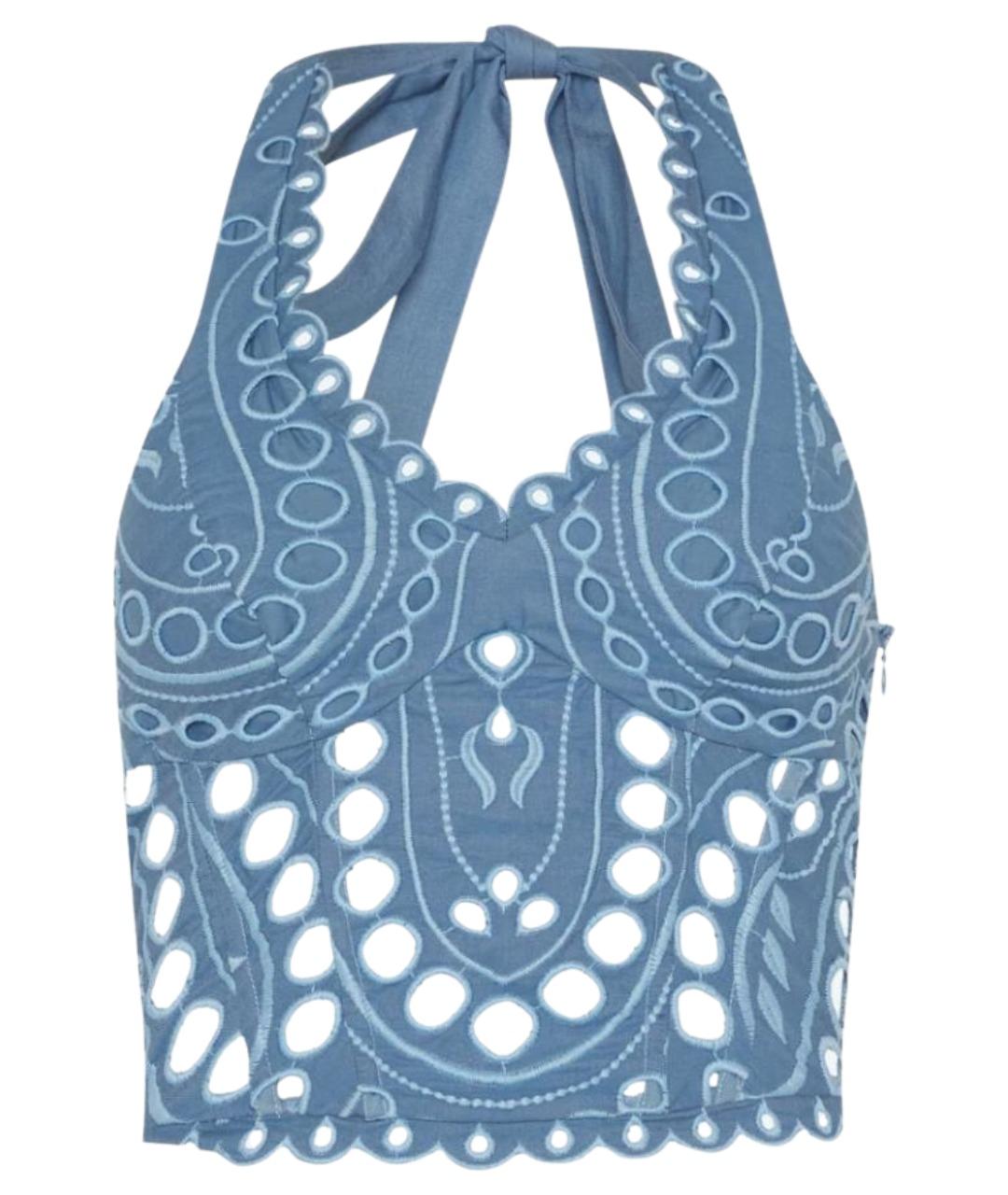 CHARO RUIZ Голубая хлопковая майка, фото 1