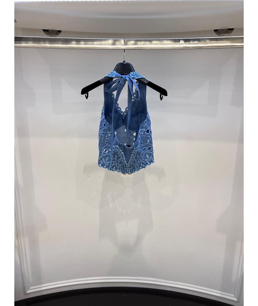 CHARO RUIZ Голубая хлопковая майка, фото 3