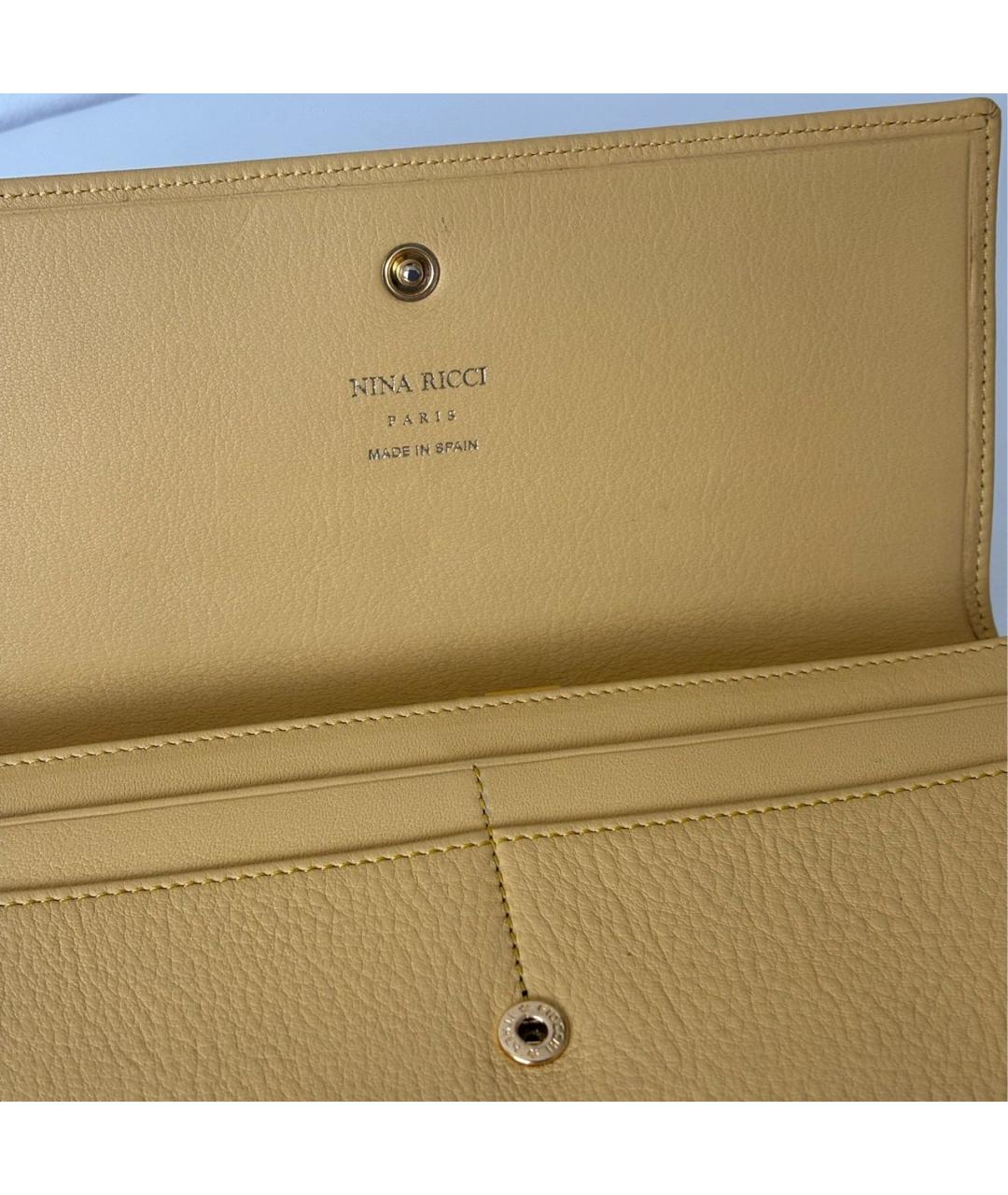 NINA RICCI Желтый кожаный кошелек, фото 4