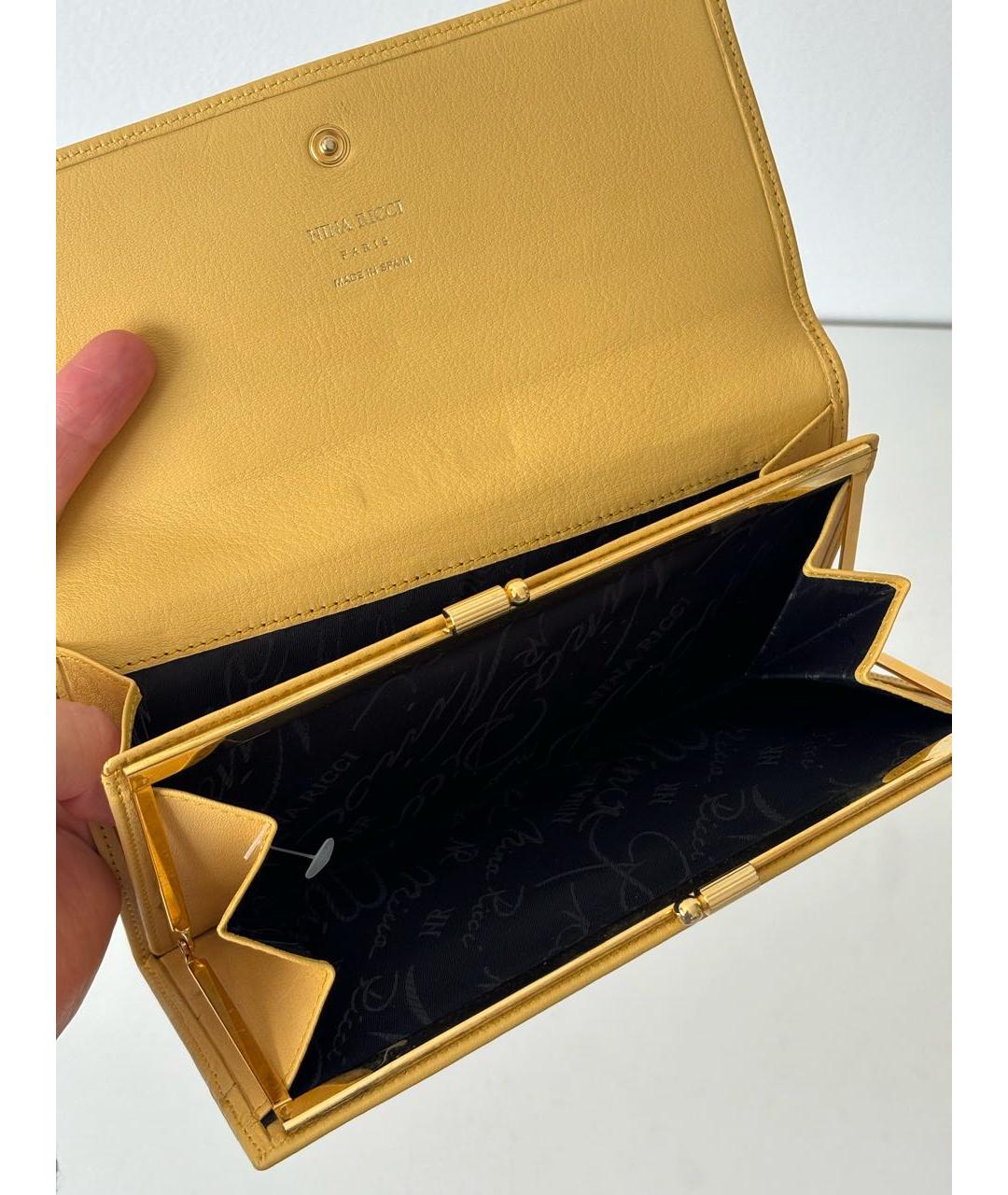 NINA RICCI Желтый кожаный кошелек, фото 5