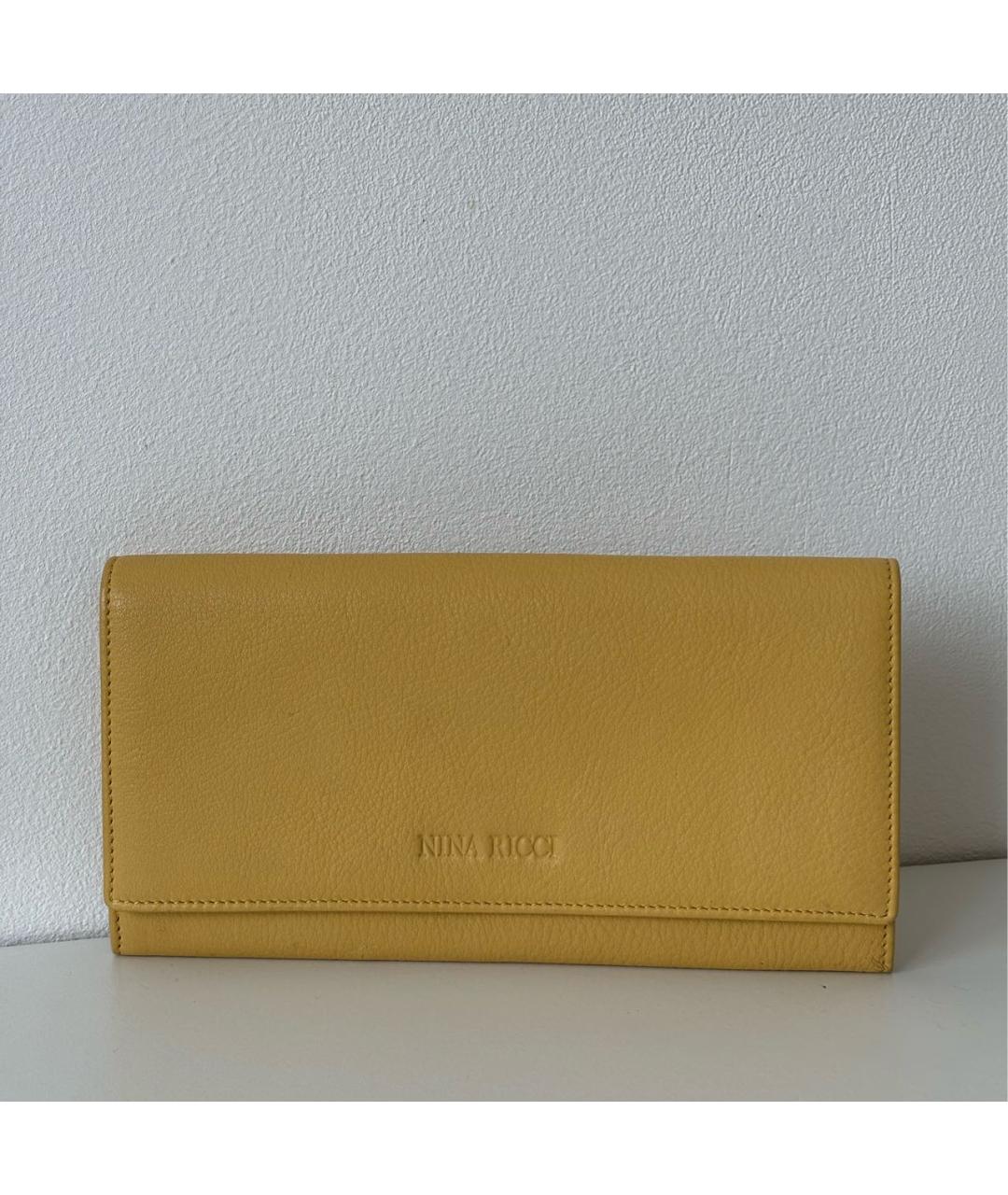 NINA RICCI Желтый кожаный кошелек, фото 2