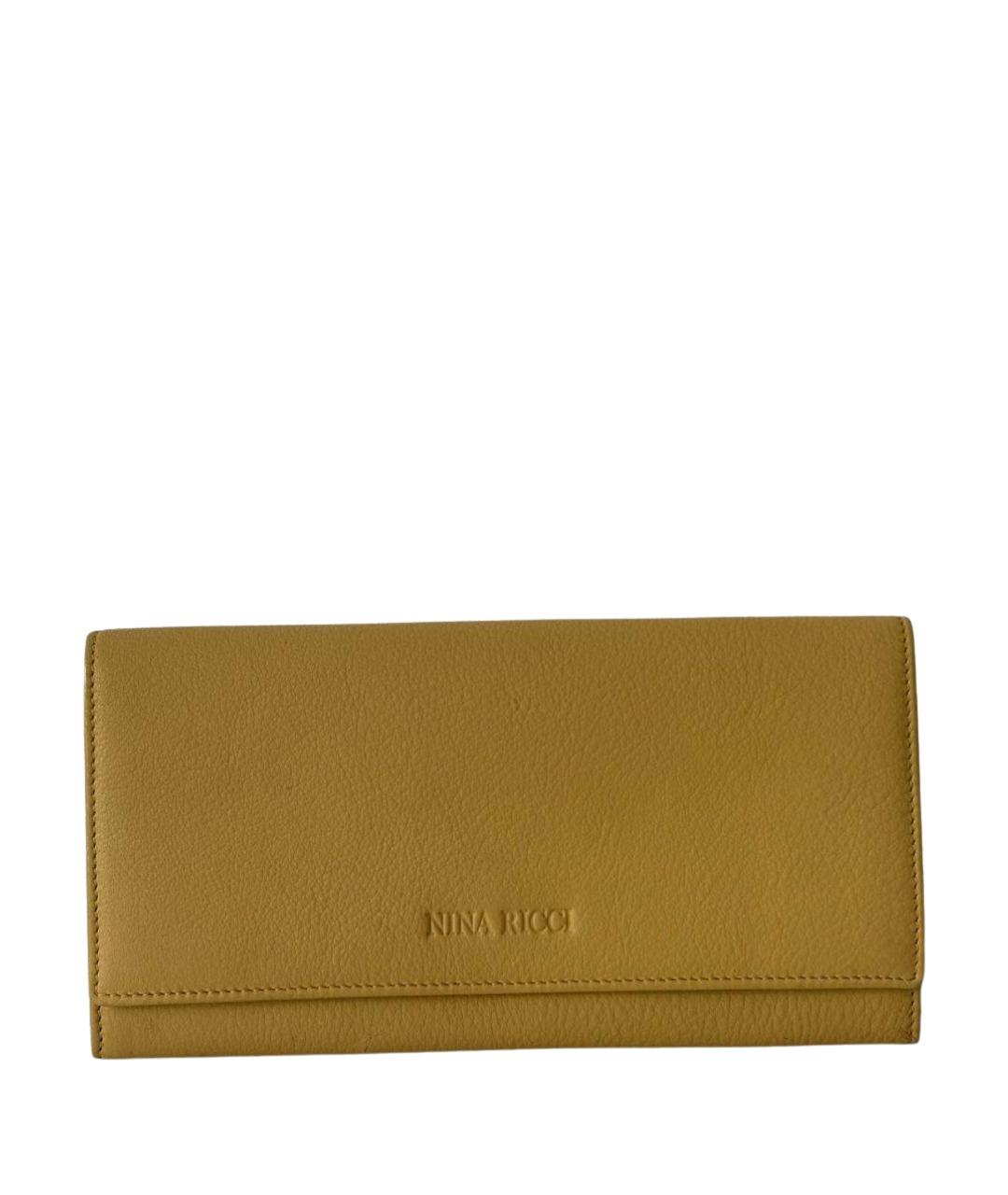 NINA RICCI Желтый кожаный кошелек, фото 1