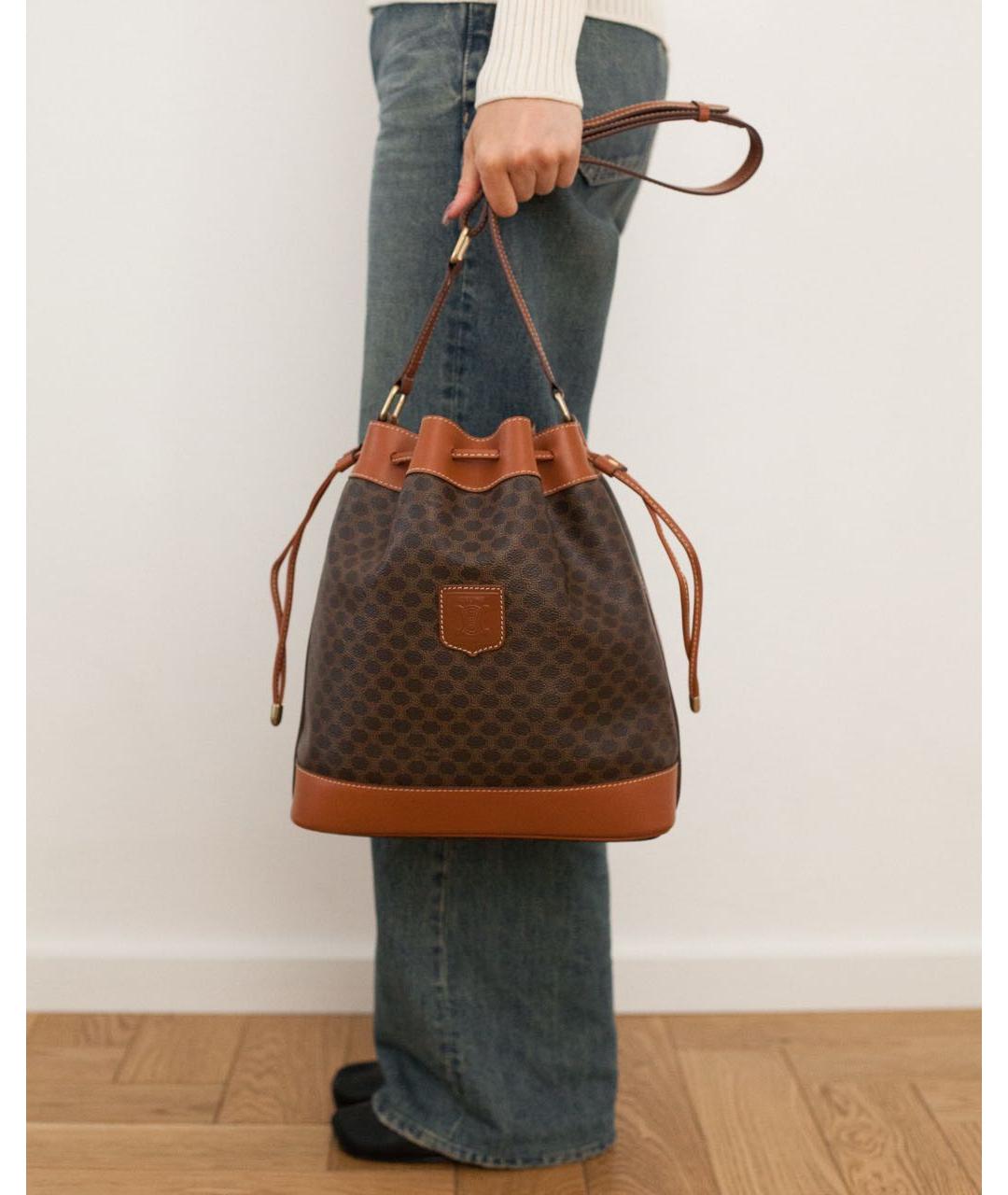 CELINE Коричневая сумка с короткими ручками, фото 4