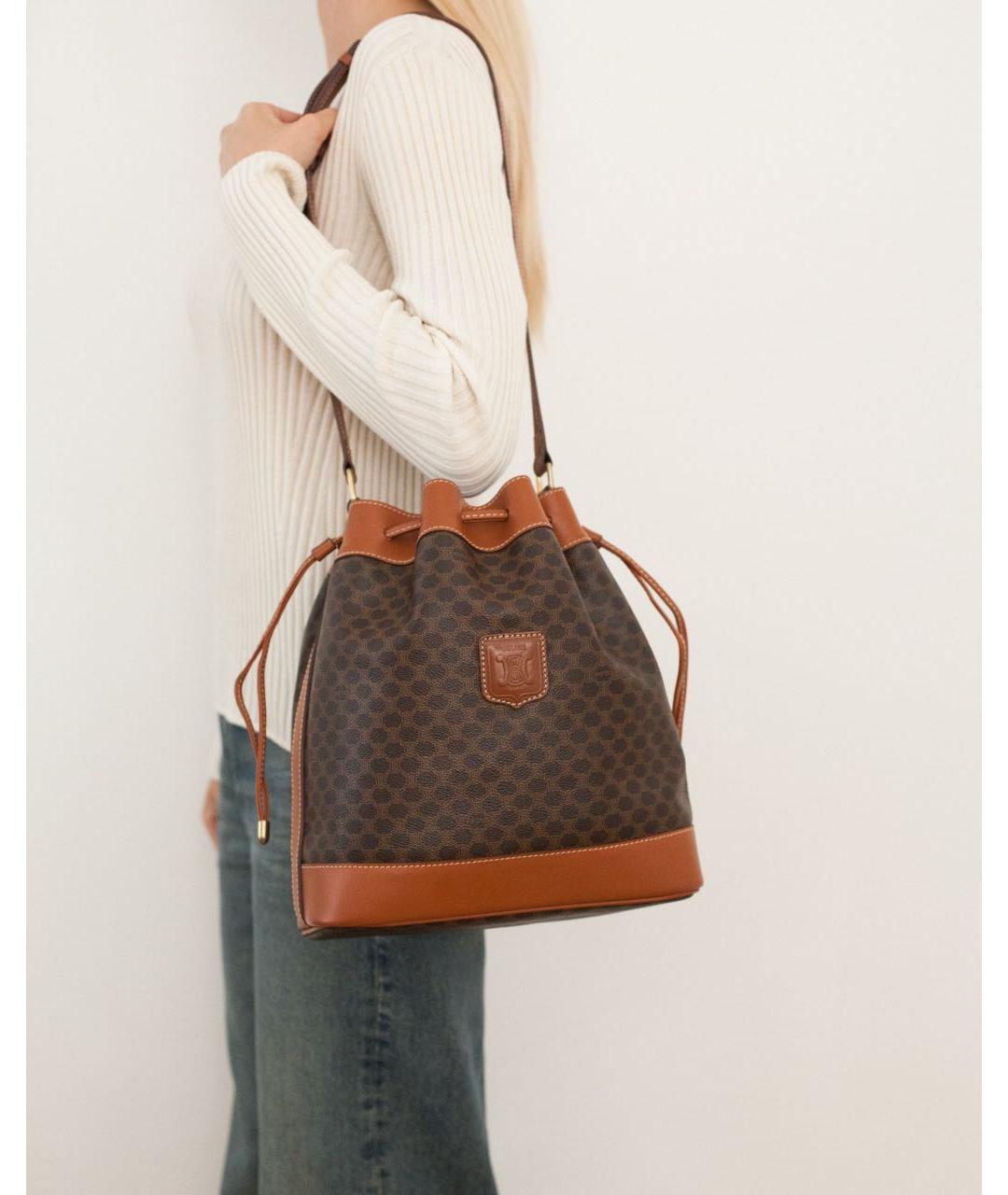 CELINE Коричневая сумка с короткими ручками, фото 2