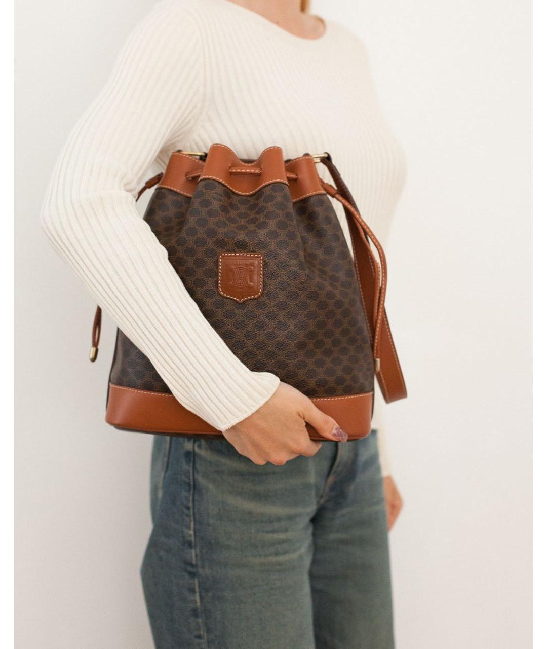 CELINE Коричневая сумка с короткими ручками, фото 3