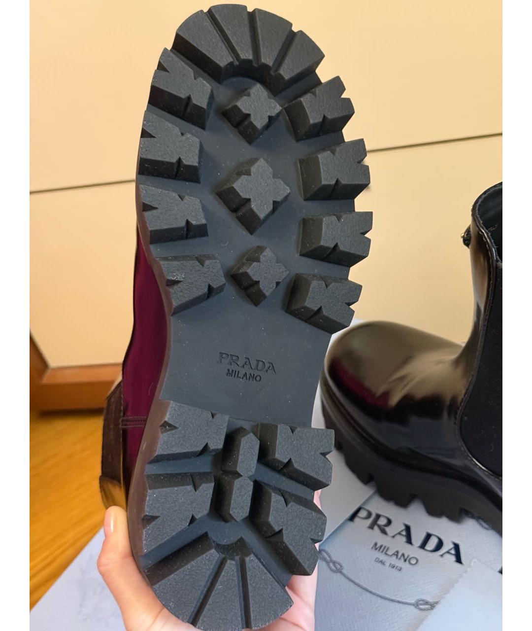 PRADA Черные кожаные полусапоги, фото 5