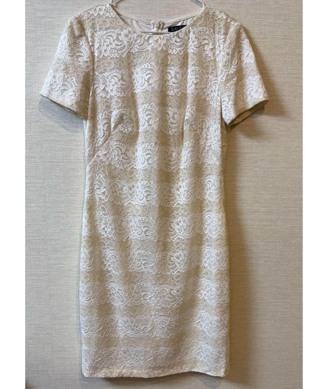 RALPH LAUREN Бежевое полиэстеровое платье, фото 6