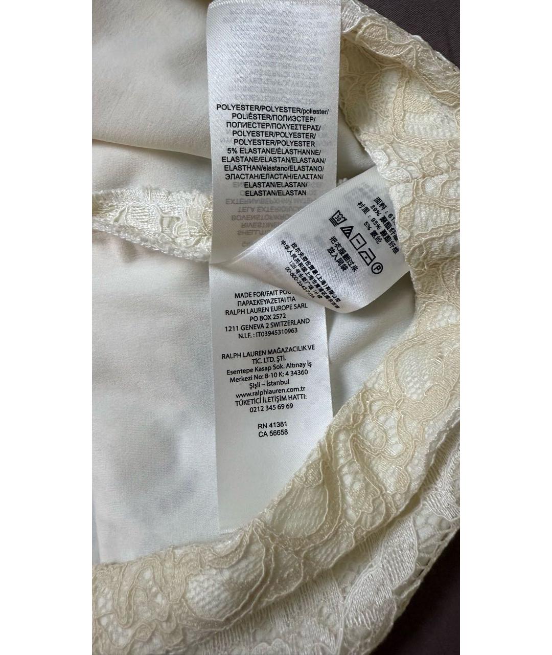 RALPH LAUREN Бежевое полиэстеровое платье, фото 5