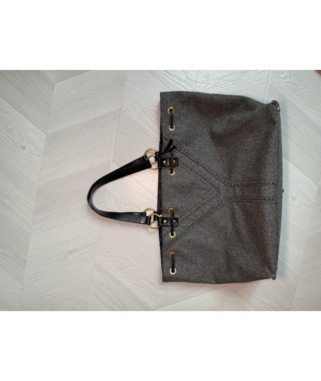 SAINT LAURENT Черная кожаная сумка тоут, фото 4