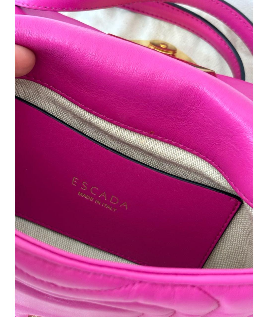ESCADA Розовая кожаная сумка через плечо, фото 4