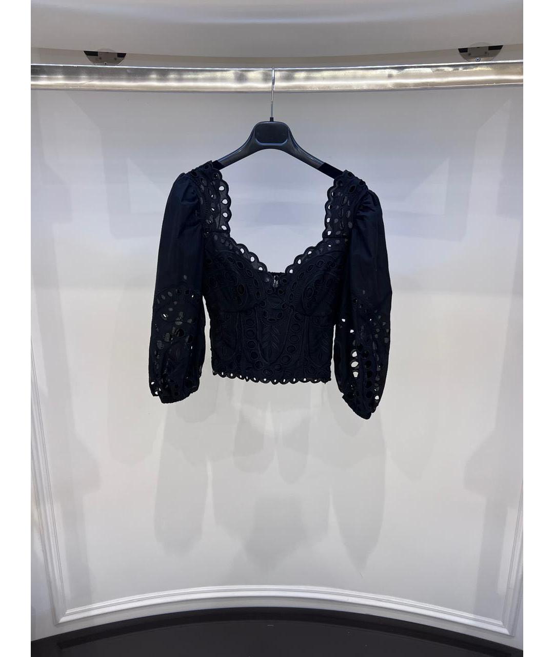 CHARO RUIZ Черная хлопковая блузы, фото 2