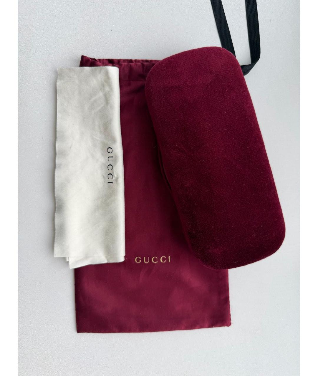 GUCCI Коричневые металлические солнцезащитные очки, фото 4