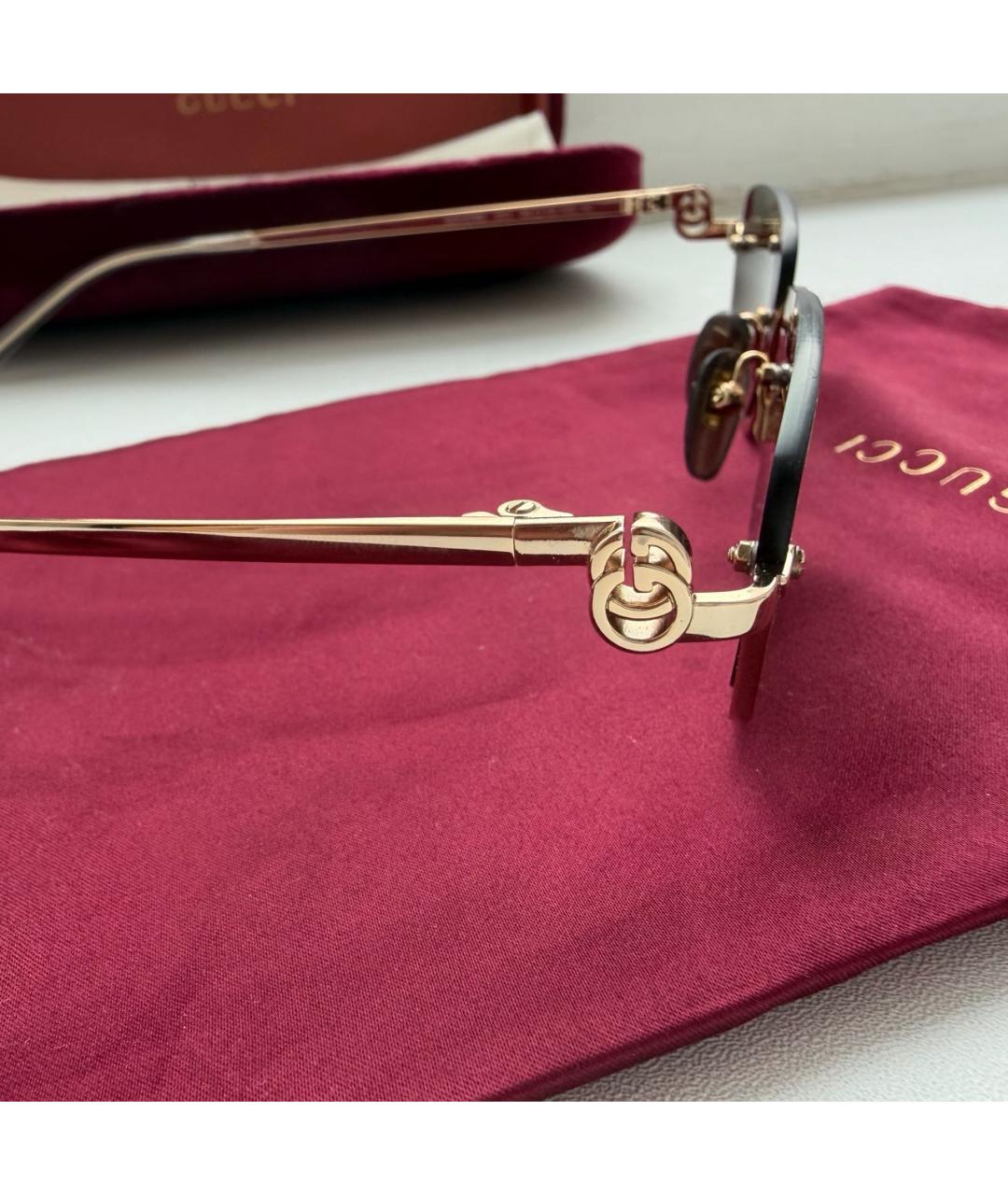 GUCCI Коричневые металлические солнцезащитные очки, фото 3