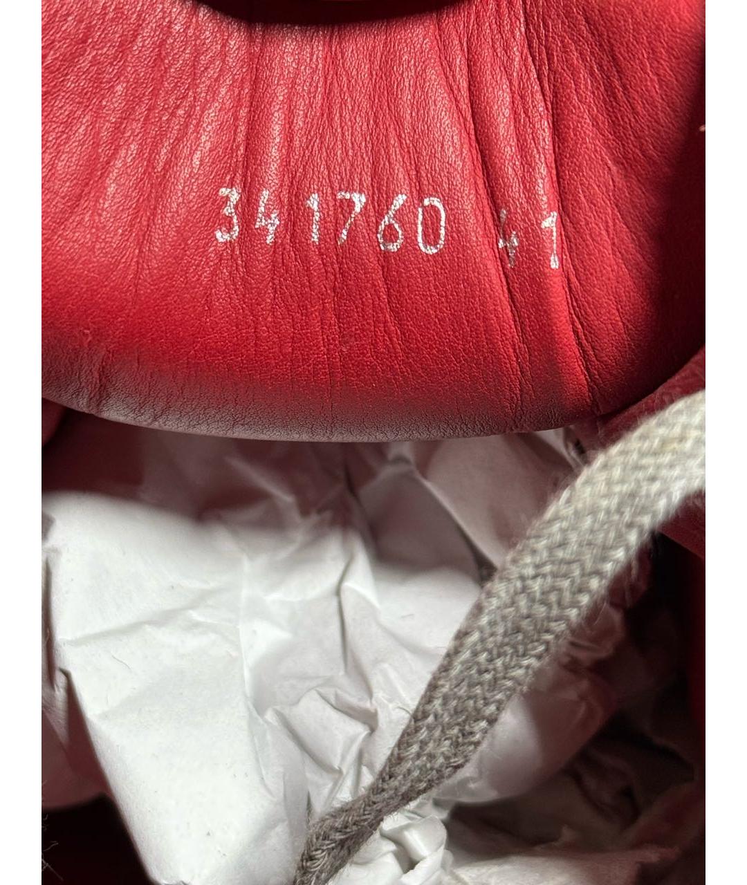 BALENCIAGA Красные кожаные высокие кроссовки / кеды, фото 6