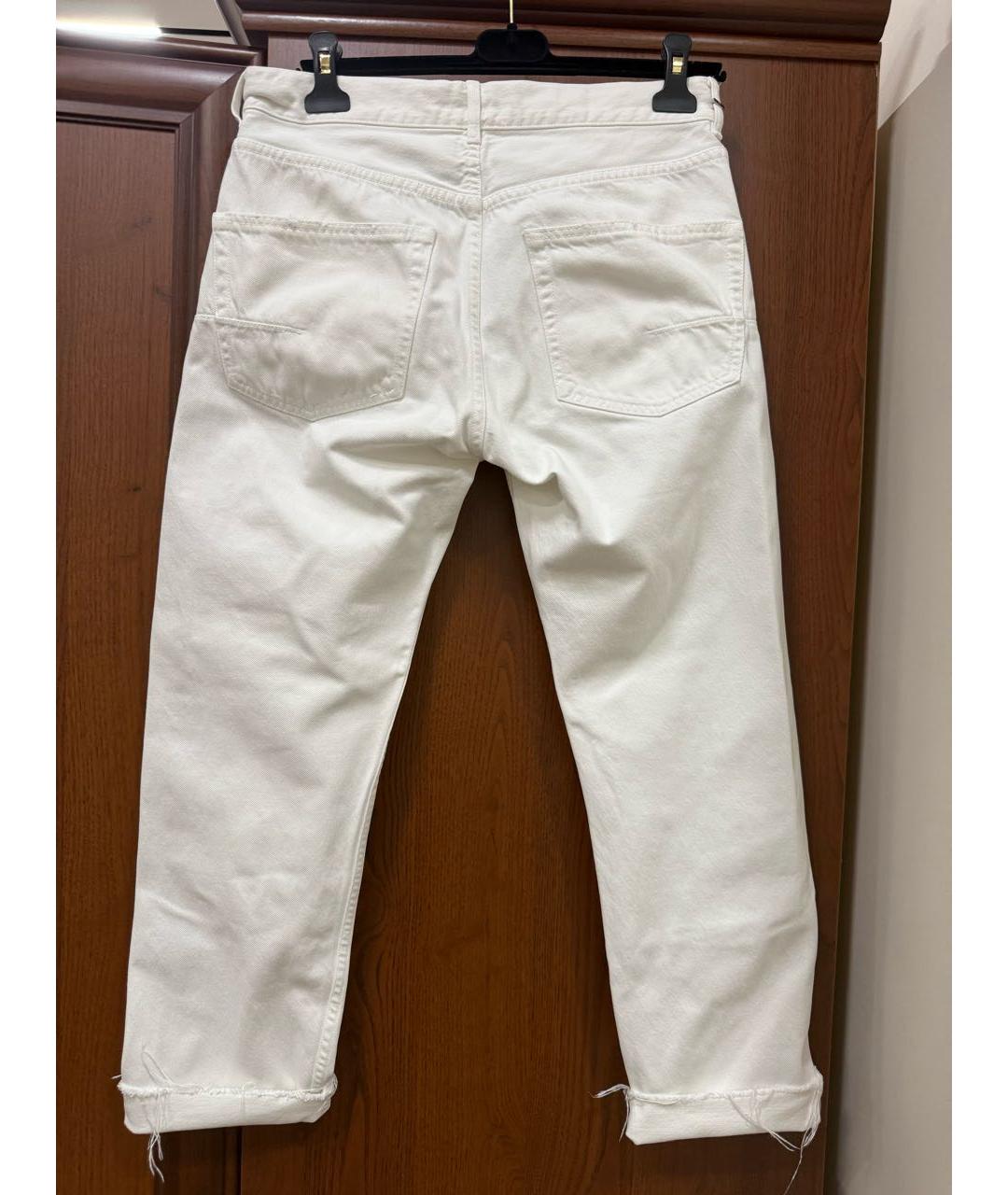 CHRISTIAN DIOR Белые хлопковые прямые джинсы, фото 2