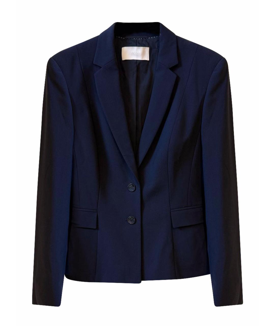 HUGO BOSS Темно-синий шерстяной жакет/пиджак, фото 1