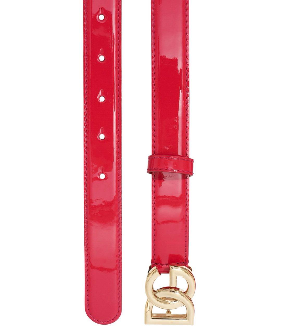 DOLCE&GABBANA Красный ремень из лакированной кожи, фото 2
