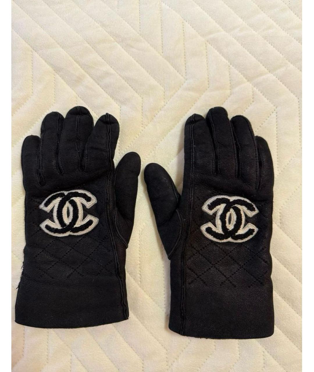CHANEL Черные кожаные перчатки, фото 4