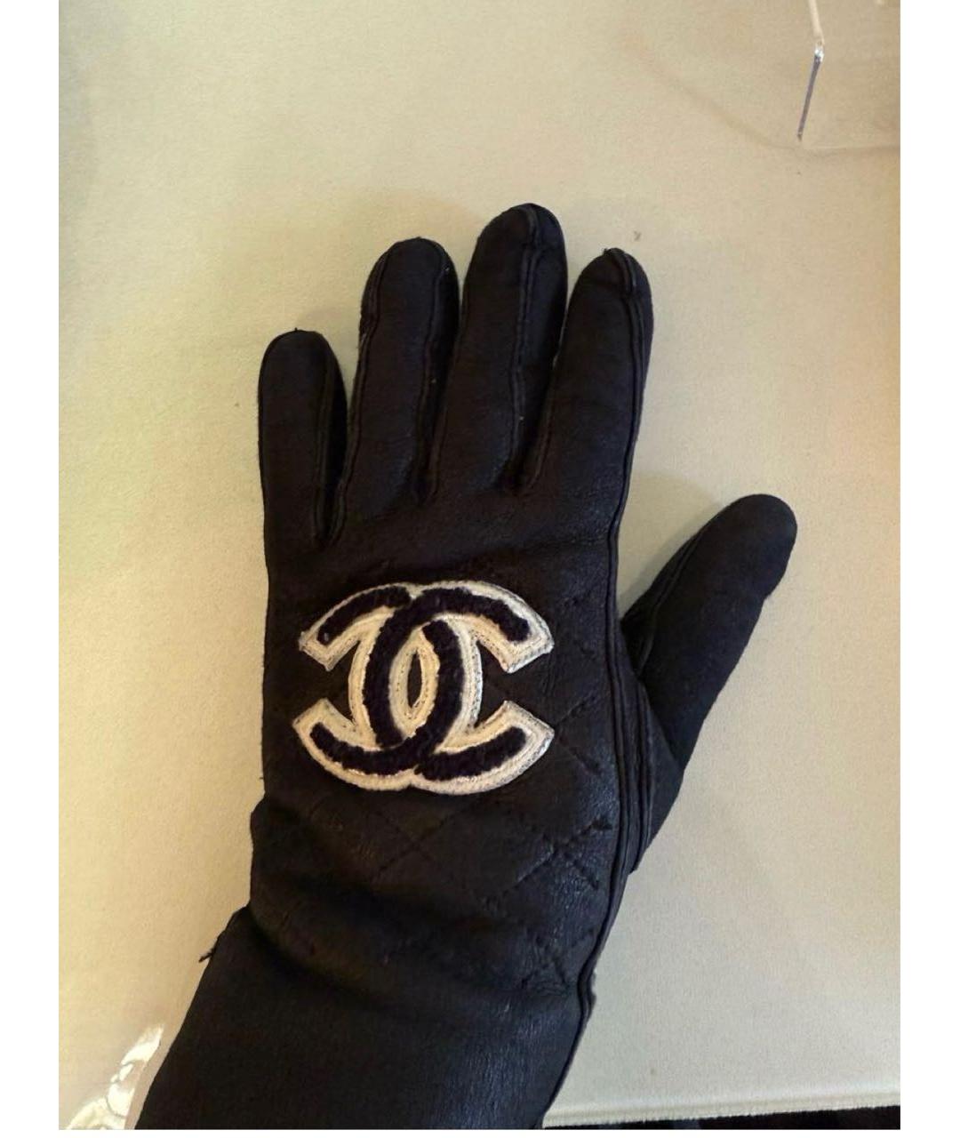 CHANEL Черные кожаные перчатки, фото 2