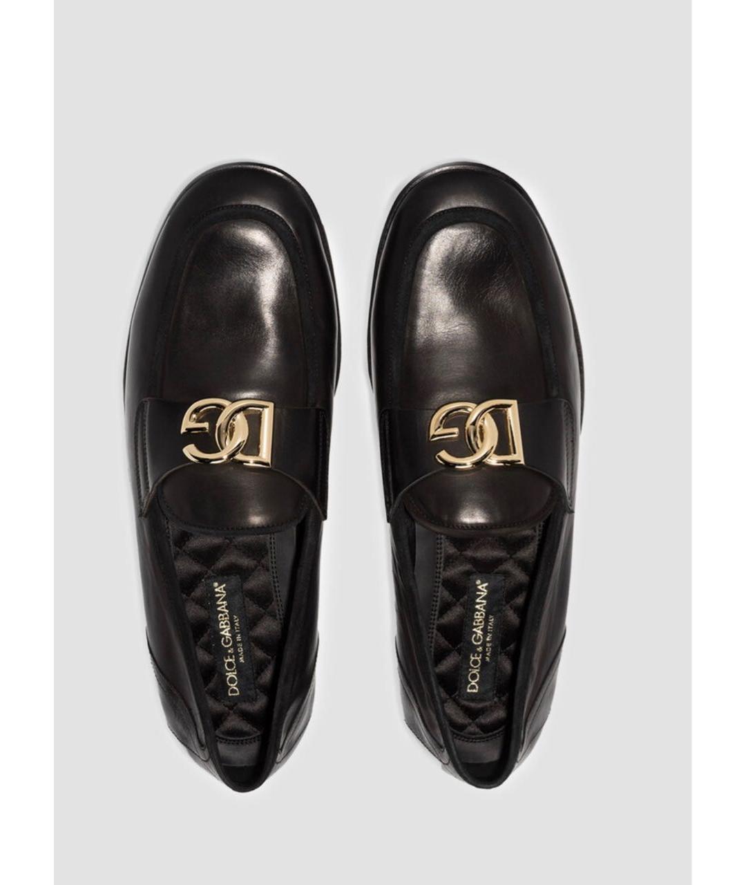 DOLCE&GABBANA Черные кожаные лоферы, фото 2