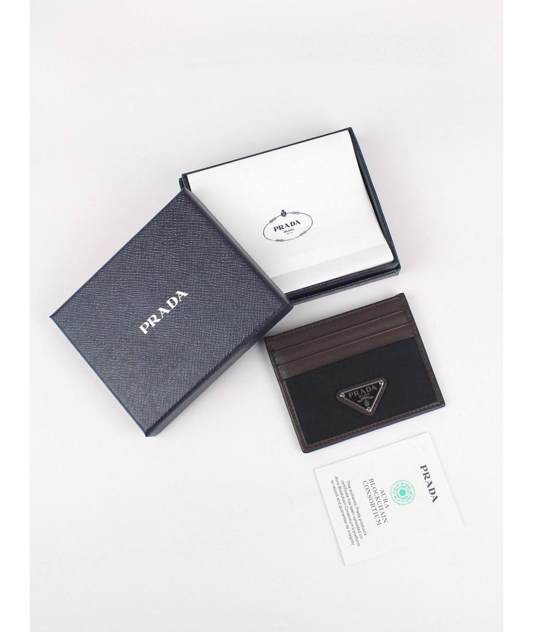 PRADA Коричневый кожаный кардхолдер, фото 4