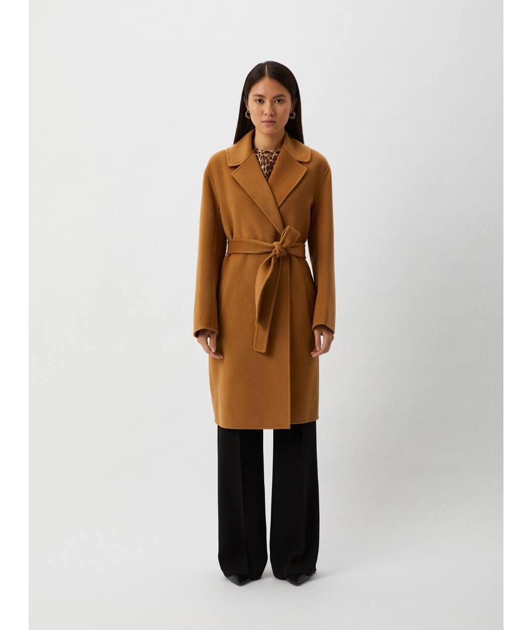 PINKO Коричневое шерстяное пальто, фото 3