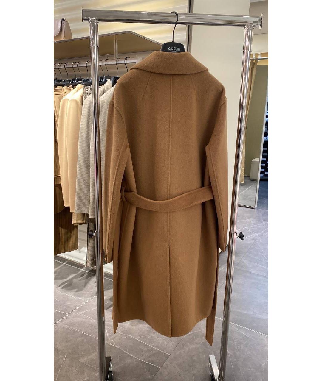 PINKO Коричневое шерстяное пальто, фото 2