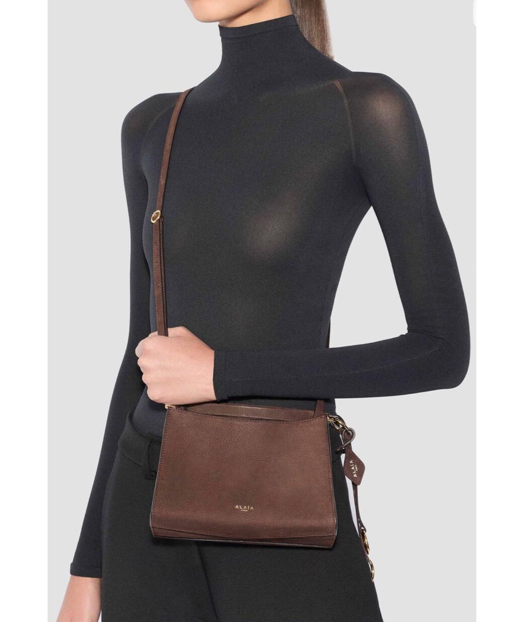 ALAIA Коричневая кожаная сумка через плечо, фото 5