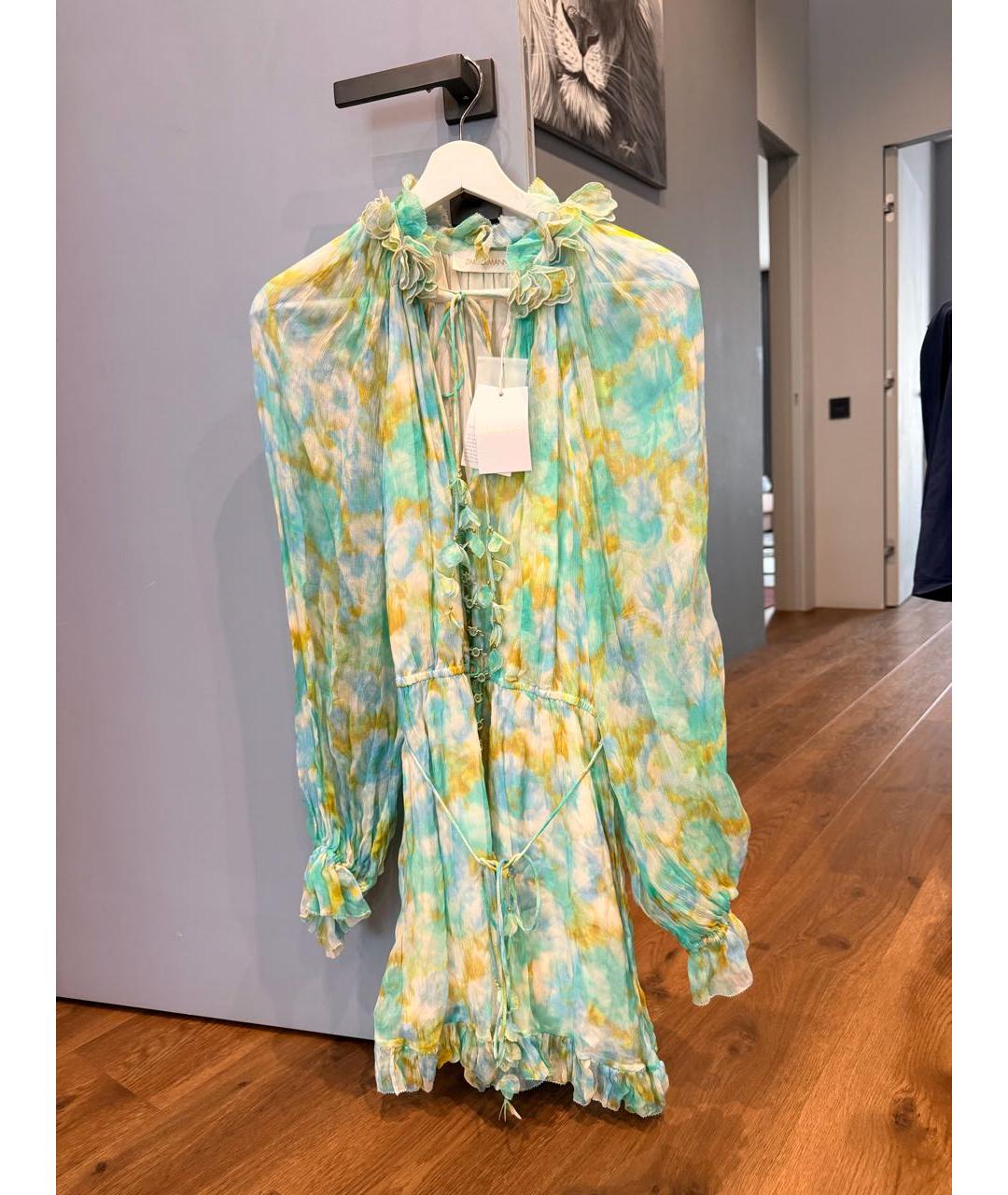 ZIMMERMANN Салатовый шелковый комбинезон, фото 5