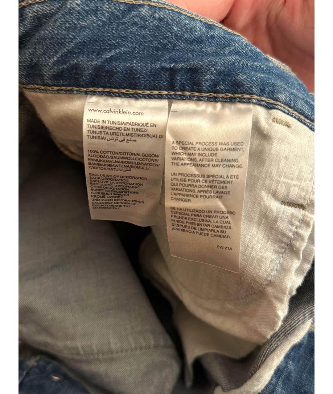 CALVIN KLEIN Синие хлопковые джинсы скинни, фото 3