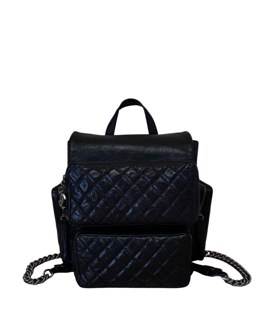 CHANEL Черный кожаный рюкзак, фото 1