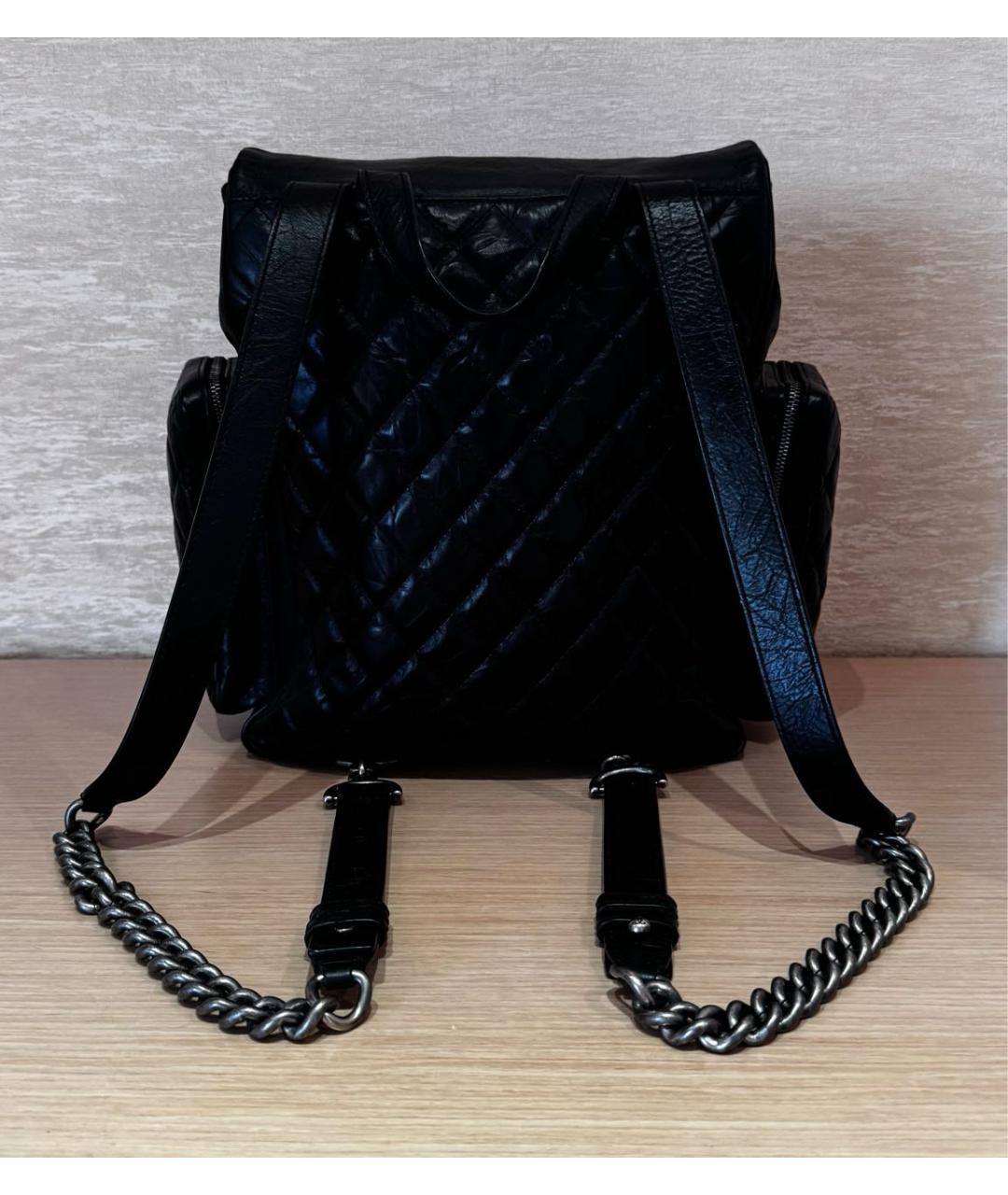 CHANEL Черный кожаный рюкзак, фото 3