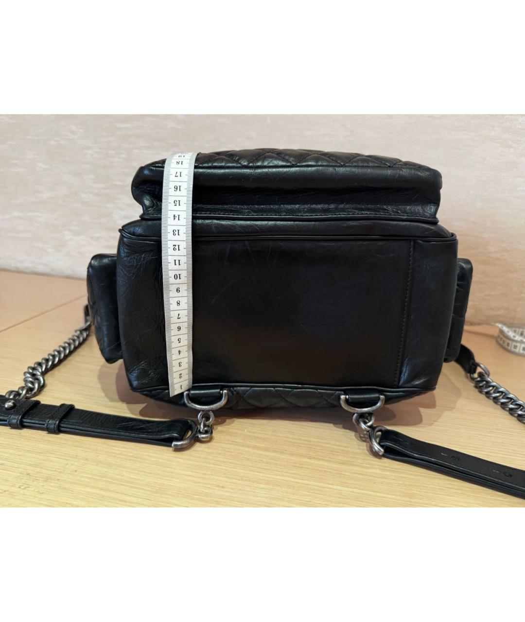 CHANEL Черный кожаный рюкзак, фото 7