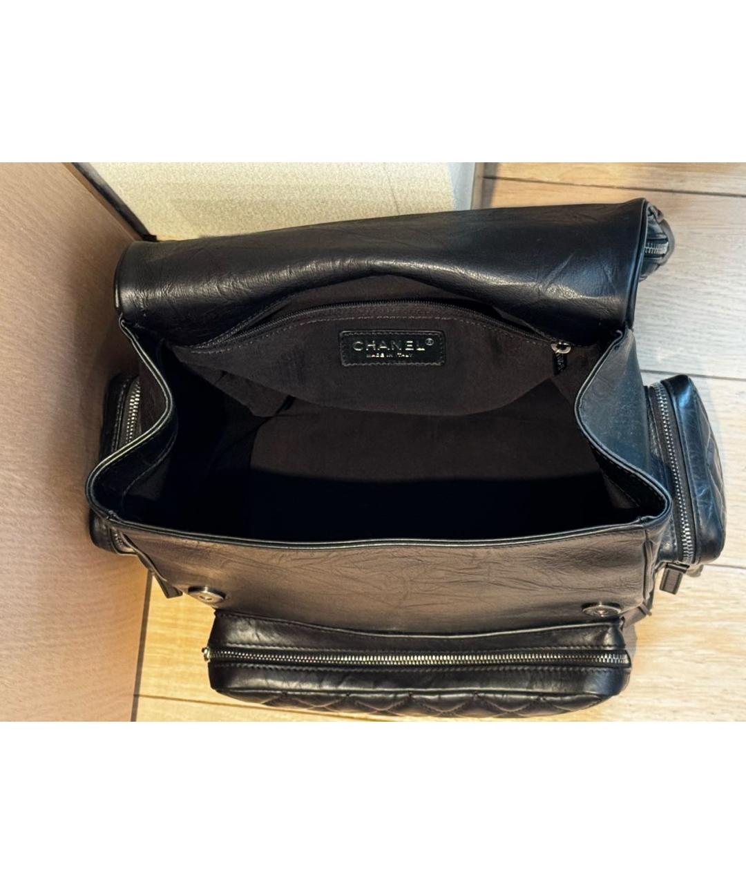 CHANEL Черный кожаный рюкзак, фото 4