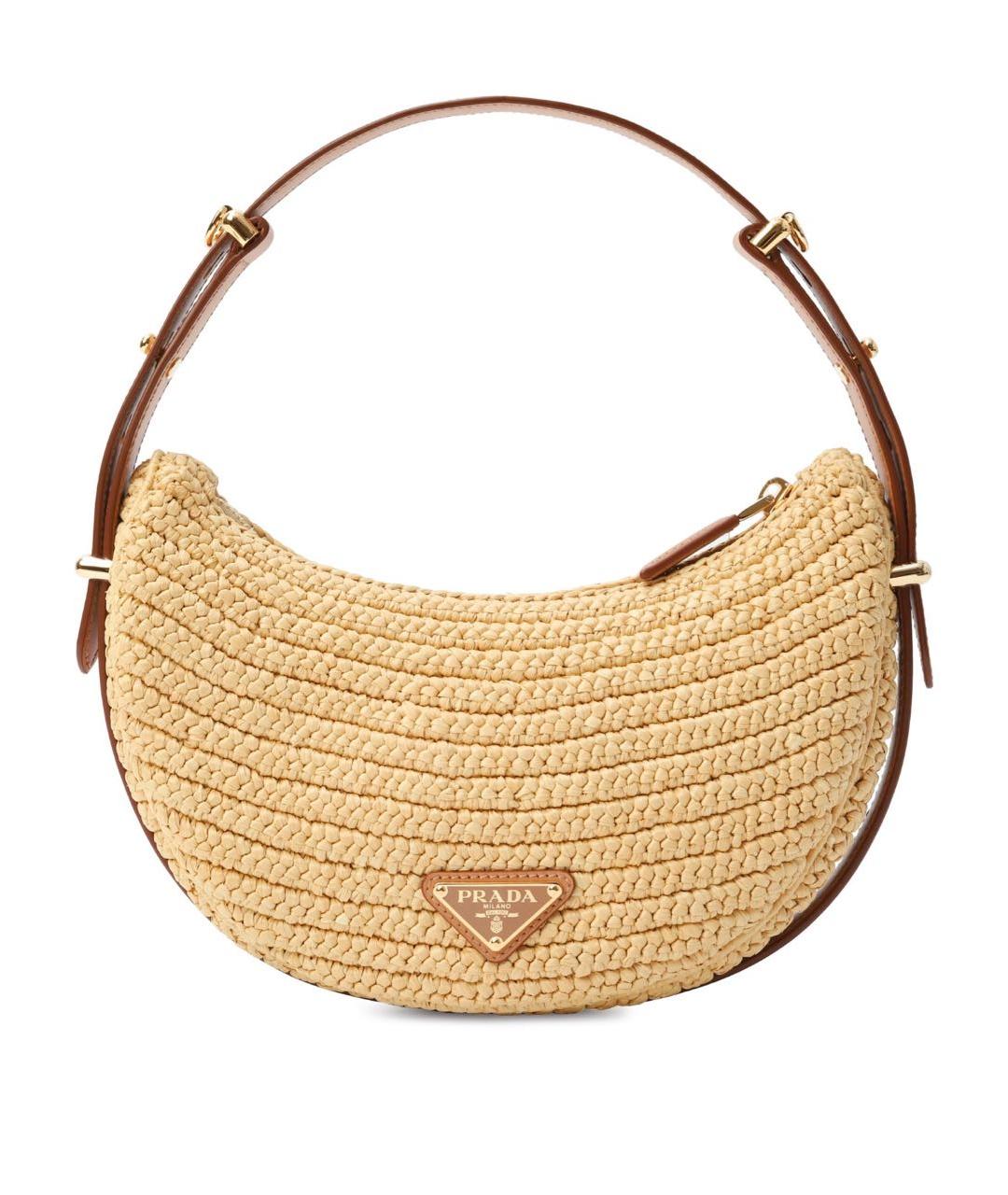 PRADA Бежевая тканевая сумка с короткими ручками, фото 1