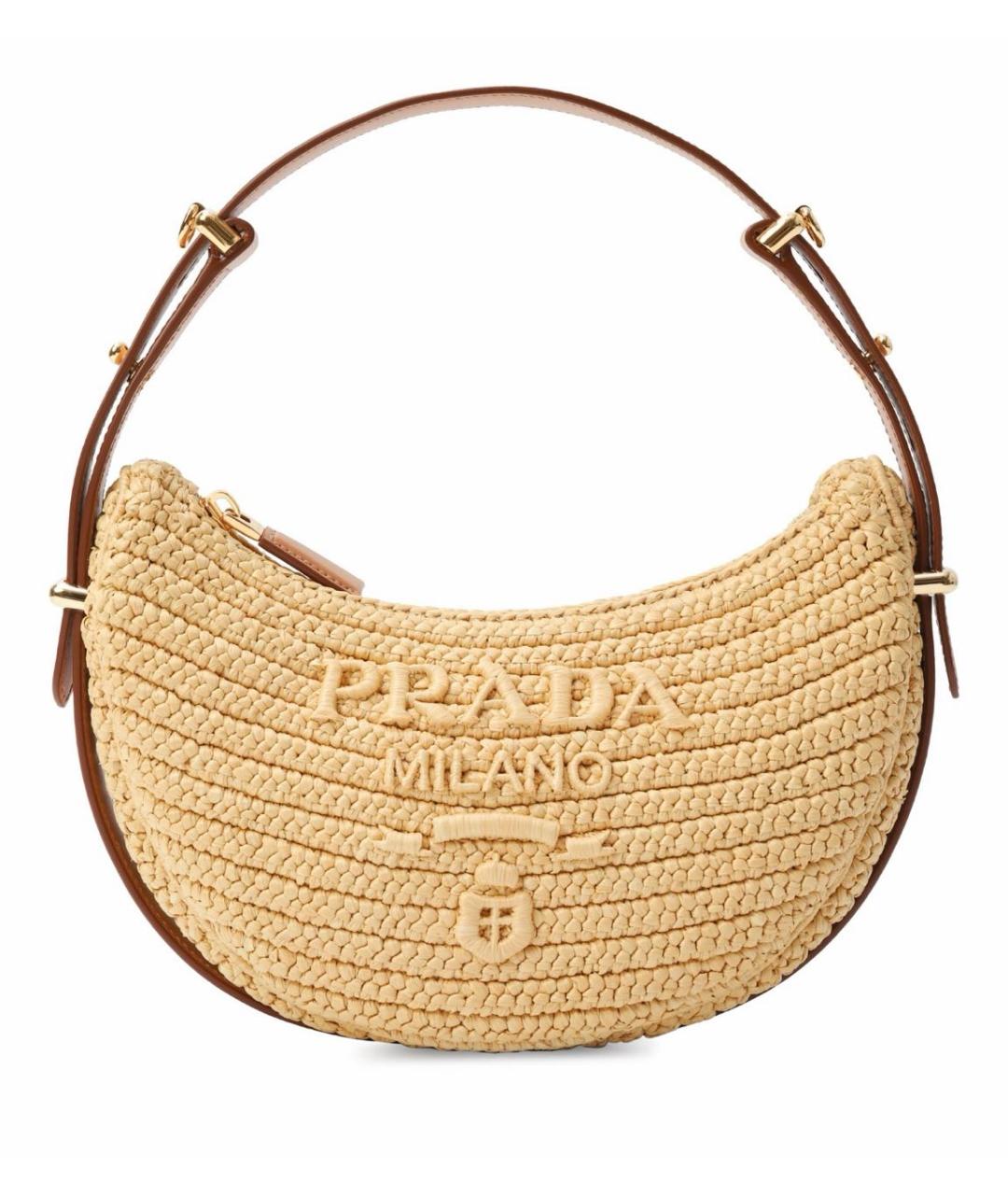 PRADA Бежевая тканевая сумка с короткими ручками, фото 6