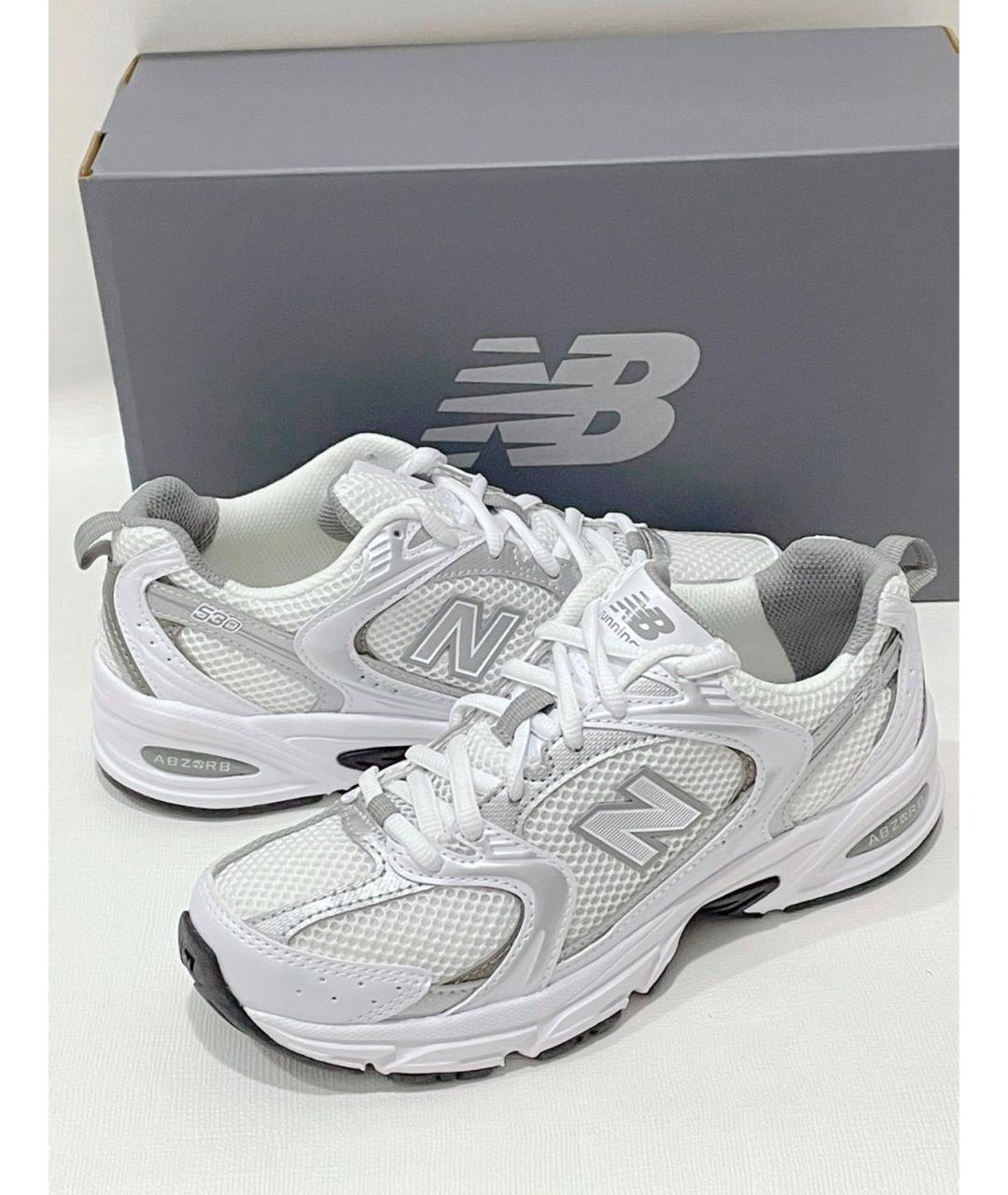 NEW BALANCE Белые текстильные кроссовки, фото 5