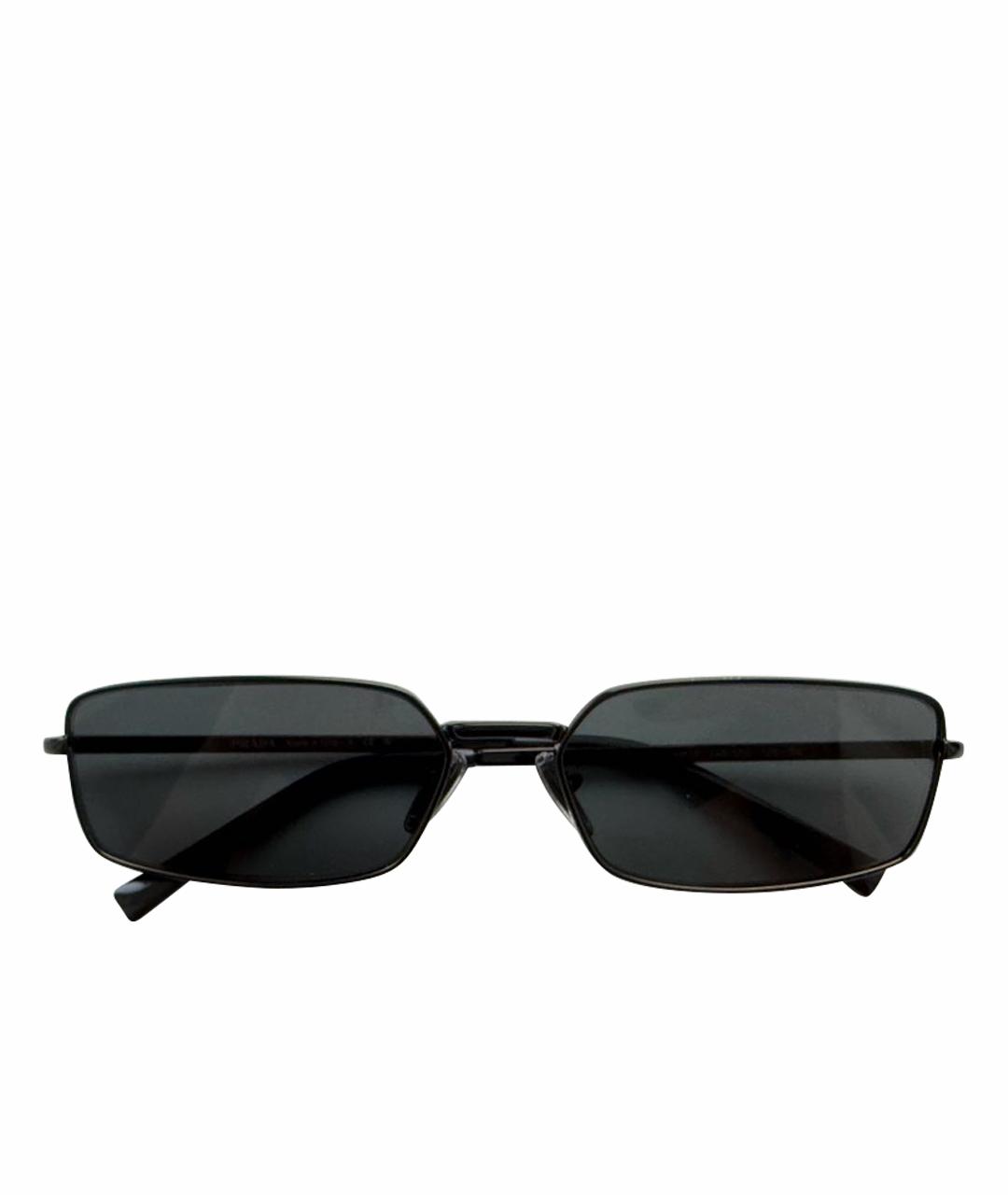 PRADA Черные металлические солнцезащитные очки, фото 1