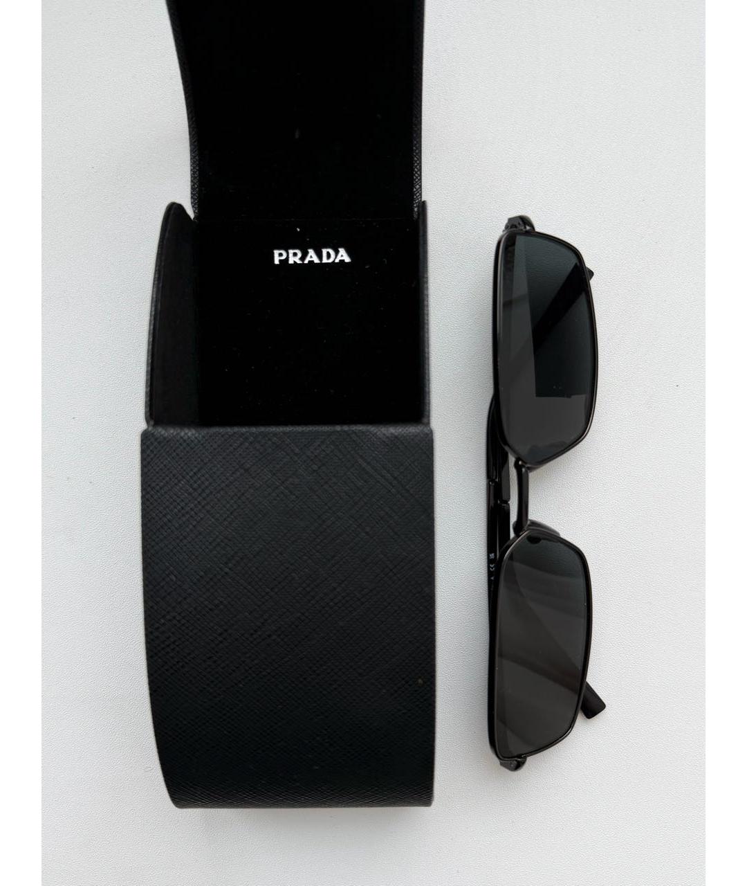 PRADA Черные металлические солнцезащитные очки, фото 3