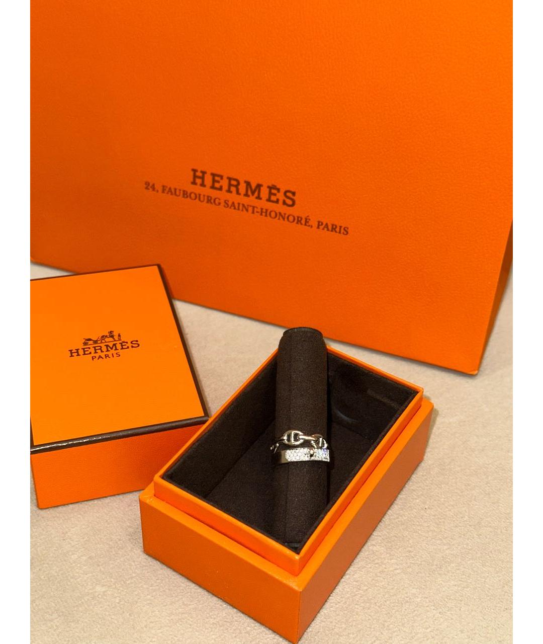 HERMES Серебряное кольцо из белого золота, фото 5