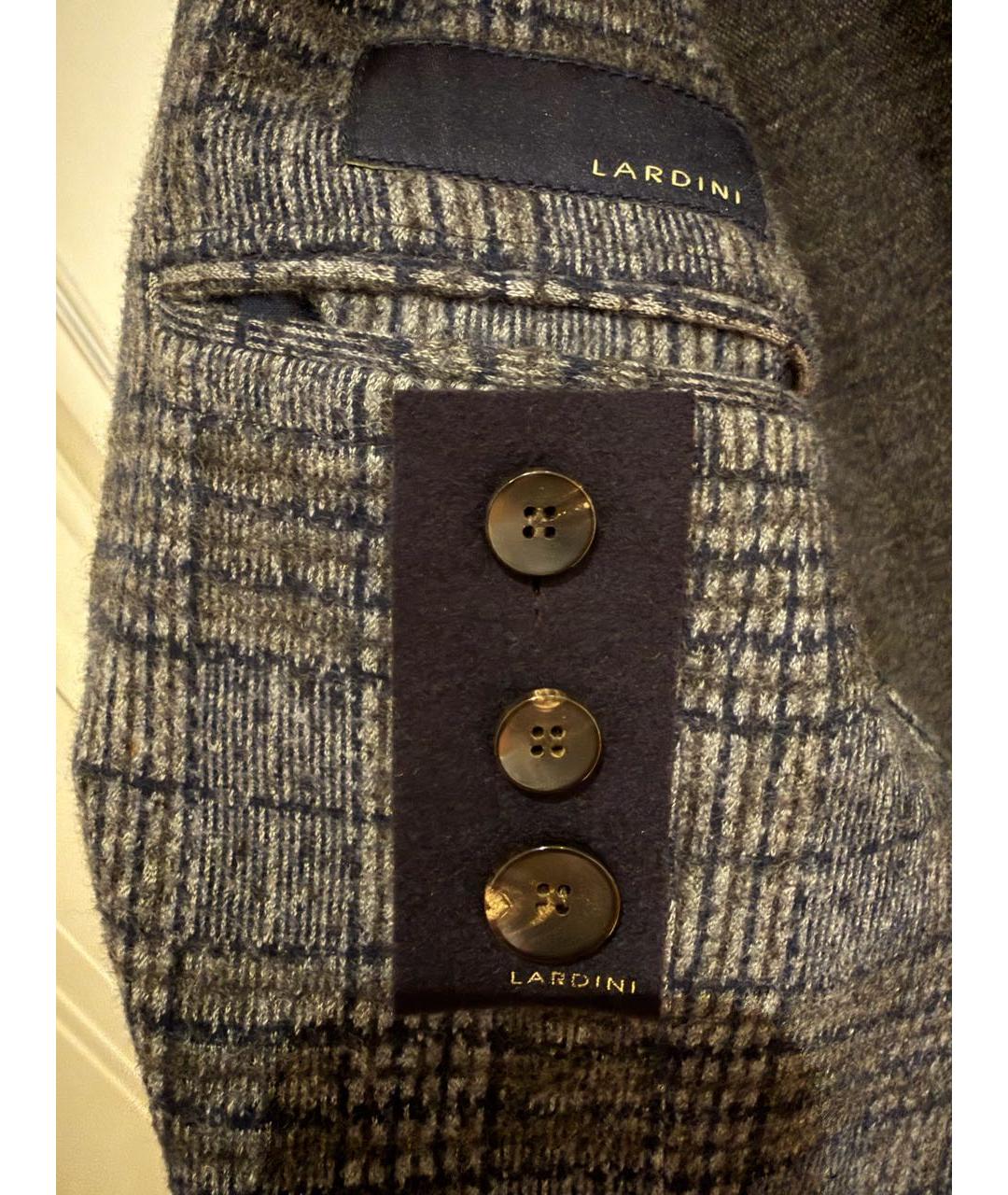LARDINI Синий хлопковый пиджак, фото 3