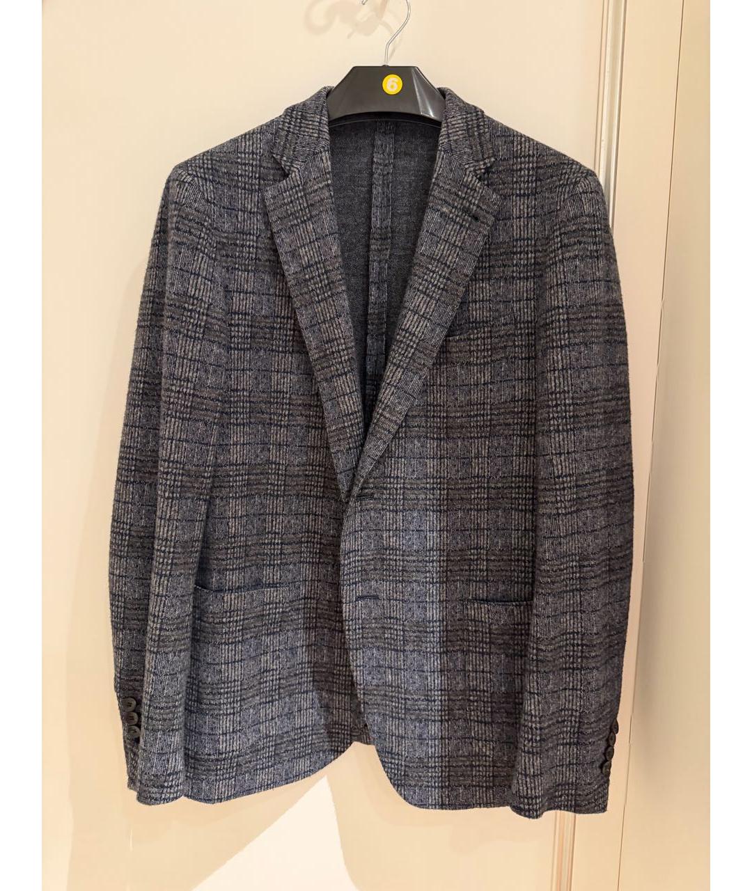 LARDINI Синий хлопковый пиджак, фото 7