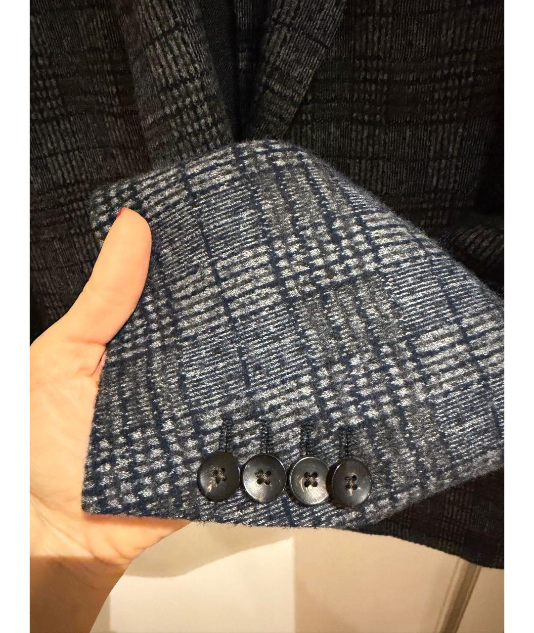 LARDINI Синий хлопковый пиджак, фото 5